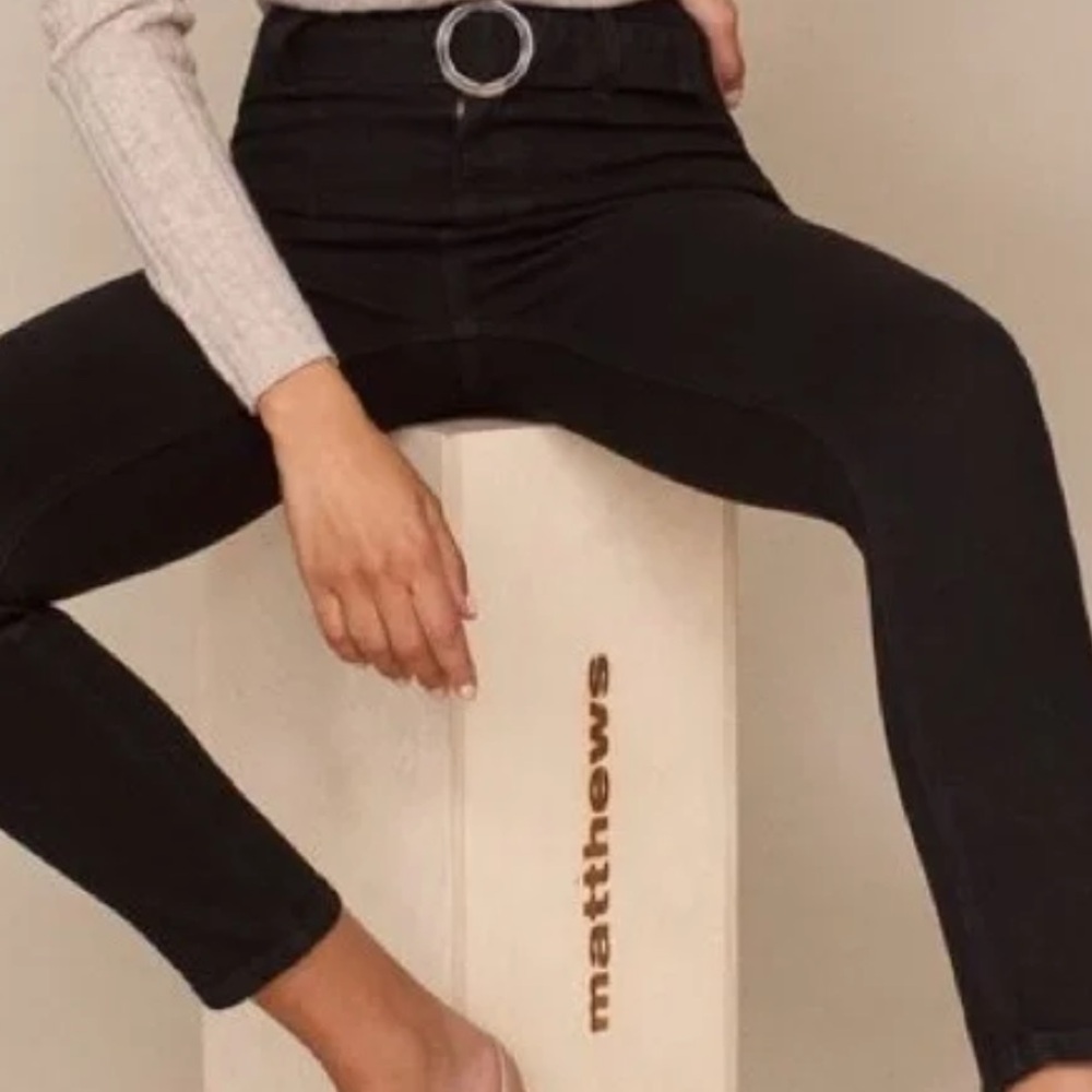 NEW NWT Reformation Marilyn Belted Ultra High Rise Skinny Jeans size 23